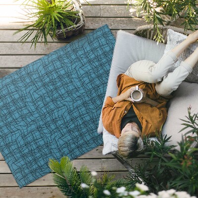 Tapis vinyle d’extérieur Motif de tissu avec des fils de tissu irréguliers
