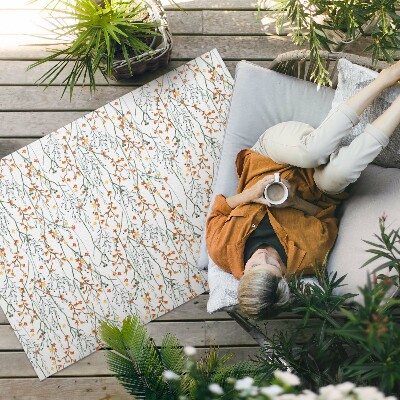 Tapis vinyle d’extérieur Fleurs et brindilles dans un style bohème