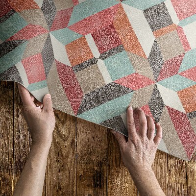 Tapis vinyle d’extérieur Un motif géométrique usé