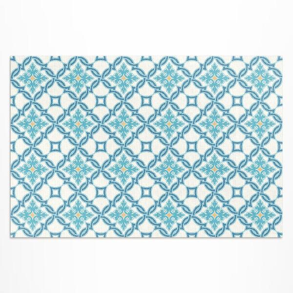 Tapis vinyle d’extérieur Carreaux décoratifs en tissage de chaîne