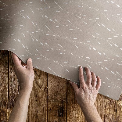 Tapis vinyle d’extérieur Petites feuilles et brindilles bohèmes délicates