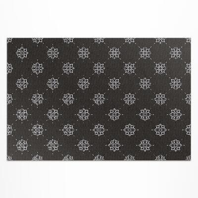 Tapis vinyle d’extérieur Motif régulier de fleurs linéaires