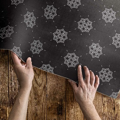 Tapis vinyle d’extérieur Motif régulier de fleurs linéaires