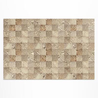 Tapis vinyle d’extérieur Mosaïque de cernes d'arbres en carrés de bois