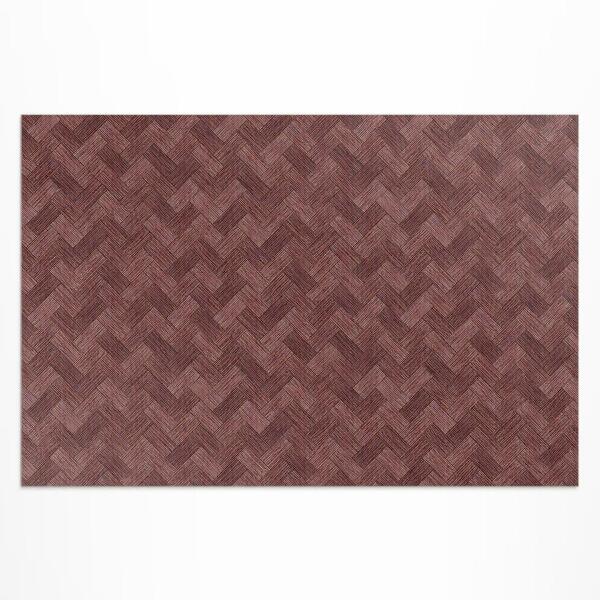 Tapis vinyle d’extérieur Parquet tissé à motif chevrons tendance