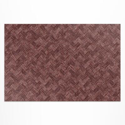 Tapis vinyle d’extérieur Parquet tissé à motif chevrons tendance