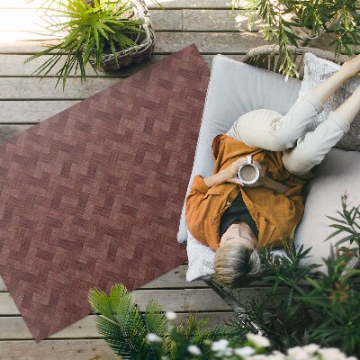 Tapis vinyle d’extérieur Parquet tissé à motif chevrons tendance