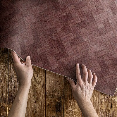 Tapis vinyle d’extérieur Parquet tissé à motif chevrons tendance