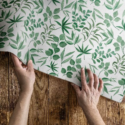 Tapis vinyle d’extérieur Feuilles à l'aquarelle dans un style délicat