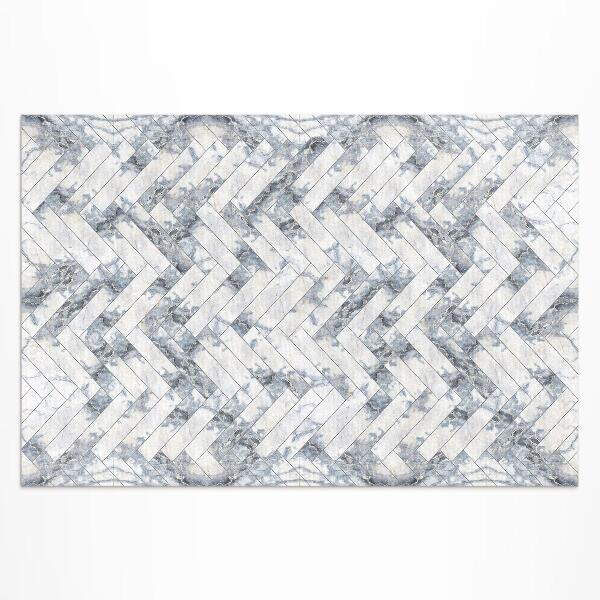 Tapis vinyle d’extérieur Parquet en pierre clair à chevrons