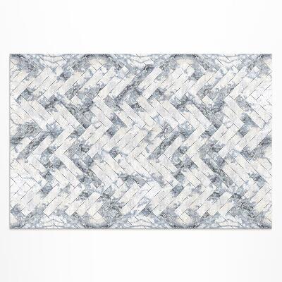 Tapis vinyle d’extérieur Parquet en pierre clair à chevrons