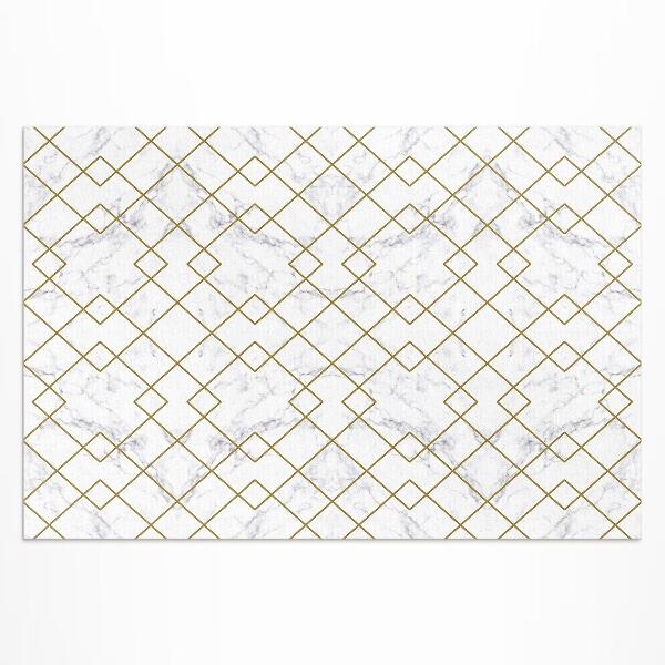 Tapis vinyle d’extérieur Losanges sur marbre clair
