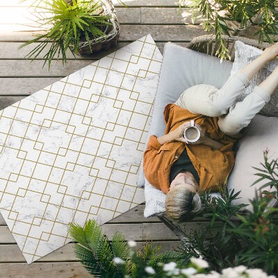 Tapis vinyle d’extérieur Losanges sur marbre clair