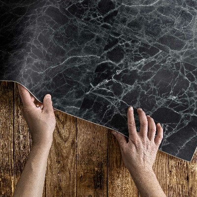 Tapis vinyle d’extérieur Carreaux de pierre en marbre foncé