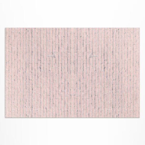 Tapis vinyle d’extérieur Petit mur de briques pastel