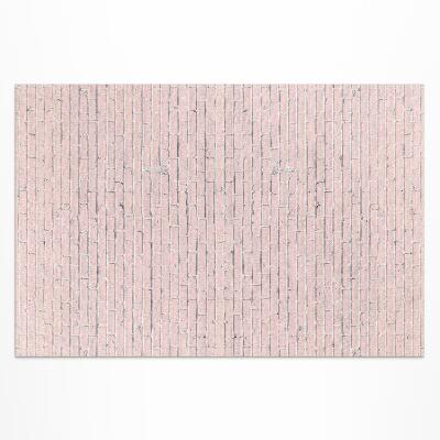 Tapis vinyle d’extérieur Petit mur de briques pastel