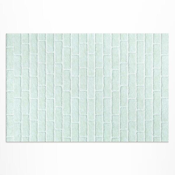Tapis vinyle d’extérieur Un mur de briques de couleur sarcelle