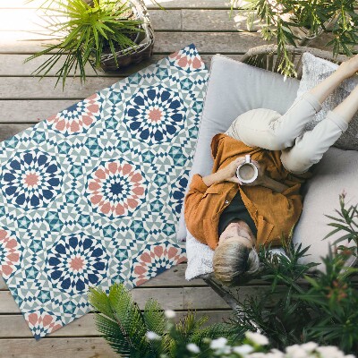 Tapis vinyle d’extérieur Motif géométrique kaléidoscope pastel