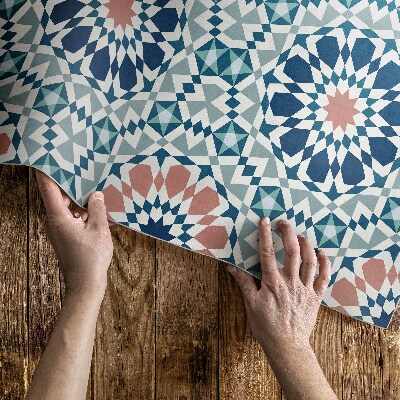 Tapis vinyle d’extérieur Motif géométrique kaléidoscope pastel