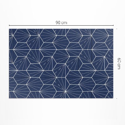 Tapis vinyle d’extérieur Hexagones avec motifs linéaires