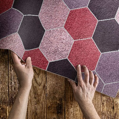 Tapis vinyle d’extérieur Carreaux hexagonaux, imitation peluche