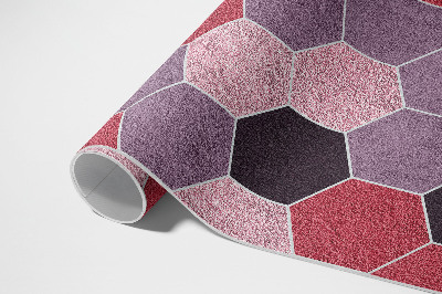 Tapis vinyle d’extérieur Carreaux hexagonaux, imitation peluche