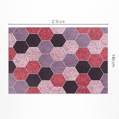 Tapis vinyle d’extérieur Carreaux hexagonaux, imitation peluche