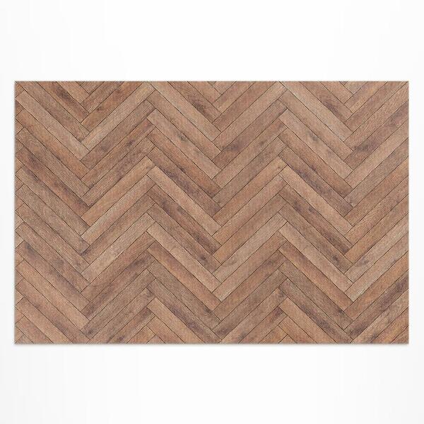 Tapis vinyle d’extérieur Parquet en bois à chevrons élégant