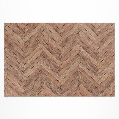 Tapis vinyle d’extérieur Parquet en bois à chevrons élégant