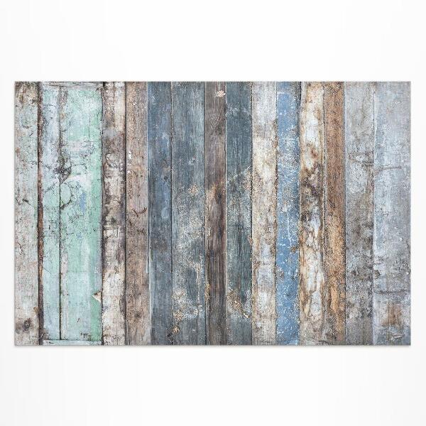 Tapis vinyle d’extérieur Planches de bois déchirées vintage