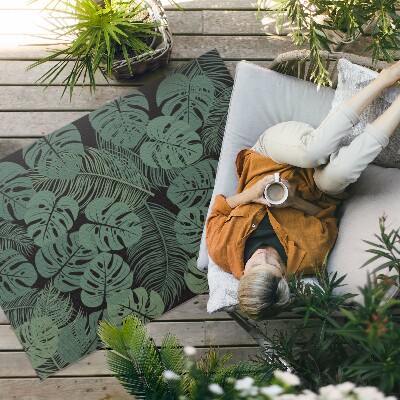 Tapis vinyle d’extérieur Illustration de plantes tropicales monstera