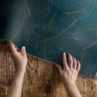 Tapis vinyle d’extérieur Motif de feuilles linéaires à la mode