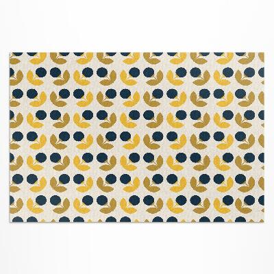 Tapis vinyle d’extérieur Petites fleurs et feuilles disposées selon un motif régulier