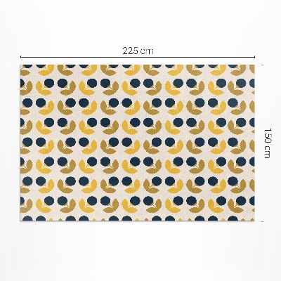 Tapis vinyle d’extérieur Petites fleurs et feuilles disposées selon un motif régulier