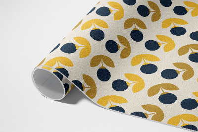 Tapis vinyle d’extérieur Petites fleurs et feuilles disposées selon un motif régulier