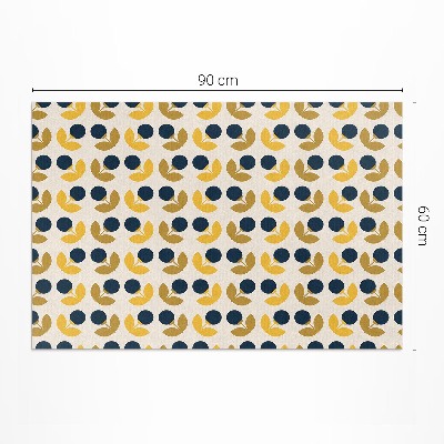 Tapis vinyle d’extérieur Petites fleurs et feuilles disposées selon un motif régulier