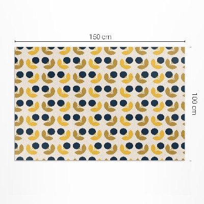 Tapis vinyle d’extérieur Petites fleurs et feuilles disposées selon un motif régulier