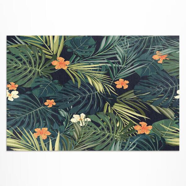 Tapis vinyle d’extérieur Végétation, feuilles et fleurs vintage