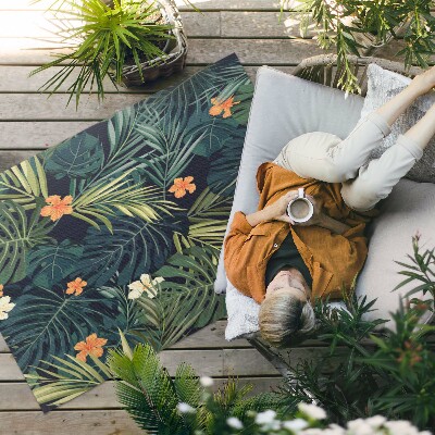 Tapis vinyle d’extérieur Végétation, feuilles et fleurs vintage