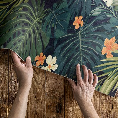 Tapis vinyle d’extérieur Végétation, feuilles et fleurs vintage