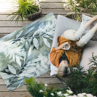 Tapis vinyle d’extérieur Aquarelle feuilles brindilles délicates