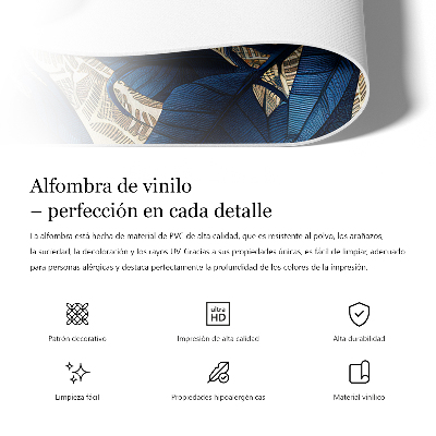 Tapis vinyle d’extérieur Aquarelle feuilles brindilles délicates