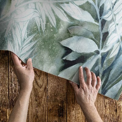 Tapis vinyle d’extérieur Aquarelle feuilles brindilles délicates