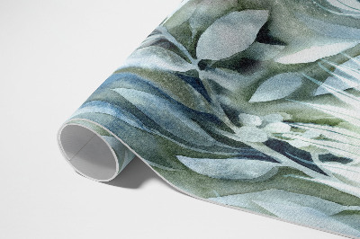 Tapis vinyle d’extérieur Aquarelle feuilles brindilles délicates
