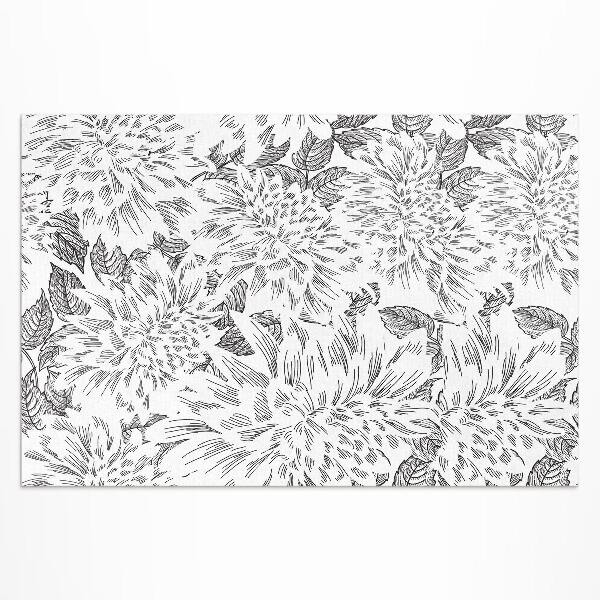 Tapis vinyle d’extérieur Croquis élégant de fleur de prairie