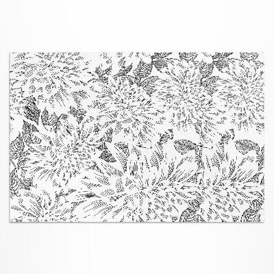 Tapis vinyle d’extérieur Croquis élégant de fleur de prairie