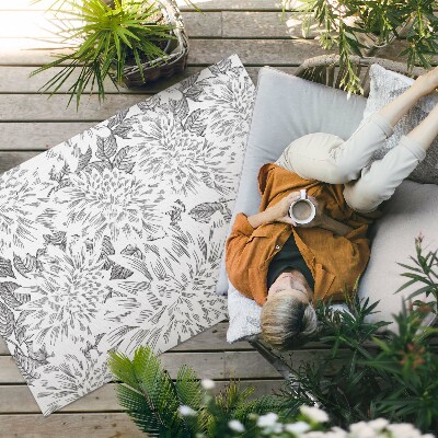 Tapis vinyle d’extérieur Croquis élégant de fleur de prairie