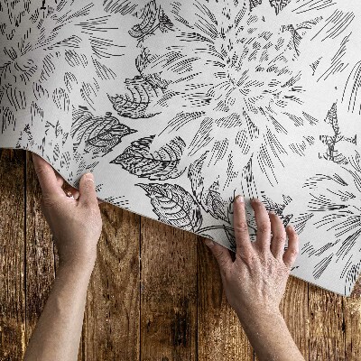 Tapis vinyle d’extérieur Croquis élégant de fleur de prairie