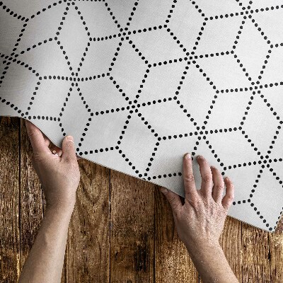 Tapis vinyle d’extérieur Cubes 3D à points modernes