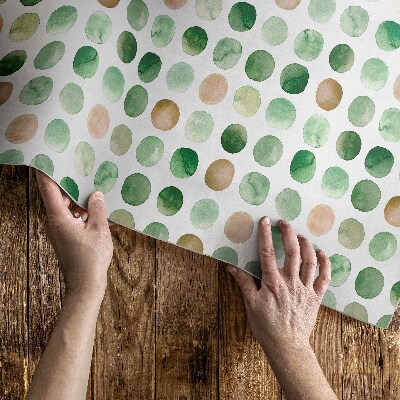 Tapis vinyle d’extérieur Cercles peints à l'aquarelle avec des points et des motifs bohèmes